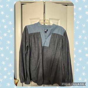 Lands' End Women’s Two-Tone Blue Shirt